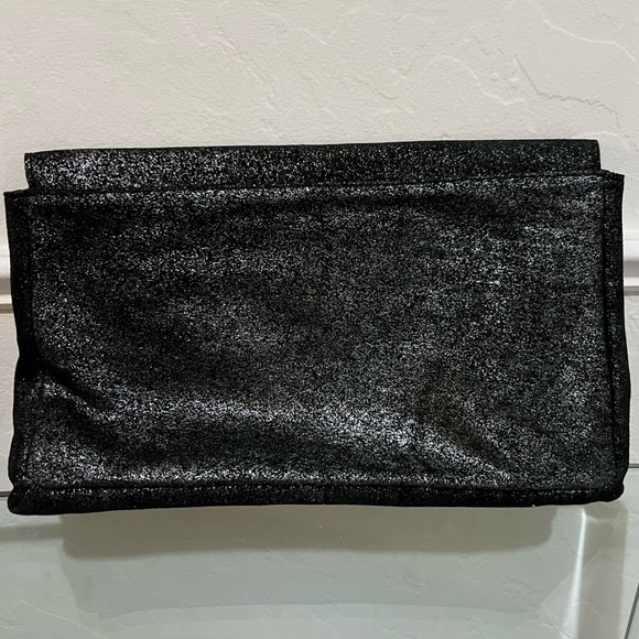 Lucky Brand Clutch Shimmer Embroidered Cowhide Leather Envelope Style - Picture 4 of 8